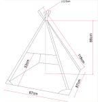 TeePee stan Golden dog 87 x 87 x 118 cm - L zlaté labky